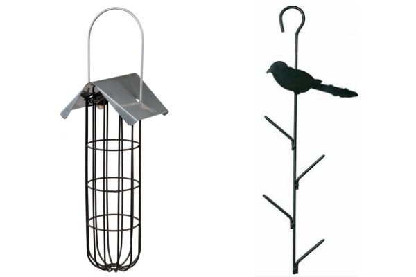 Mangeoire à oiseaux en métal pour jardin extérieur, prédateur