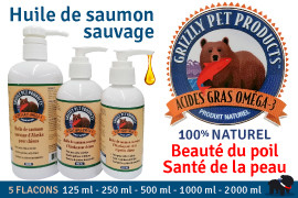 Huile de saumon chien sauvage Grizzly 500ml