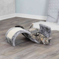 Tapis griffoir chat forme vague Wavy gris