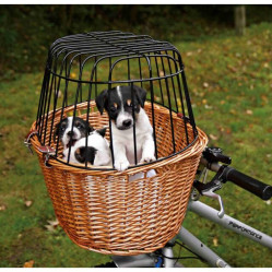 Panier vélo chien osier naturel
