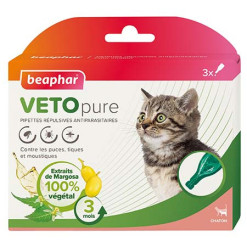Pipettes répulsives antiparasitaires Vetopure chaton