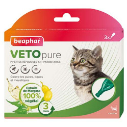 Pipettes répulsives antiparasitaires Vetopure chaton