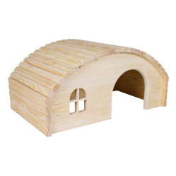 Maison intérieur ronde en bois pour lapin