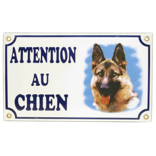 Plaque Attention Chien personnalisée avec la photo et le nom de