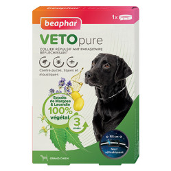 Collier anti puce grand chien Vetopure réfléchissant