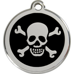Médaille personnalisée, Tête de mort noir pour chien