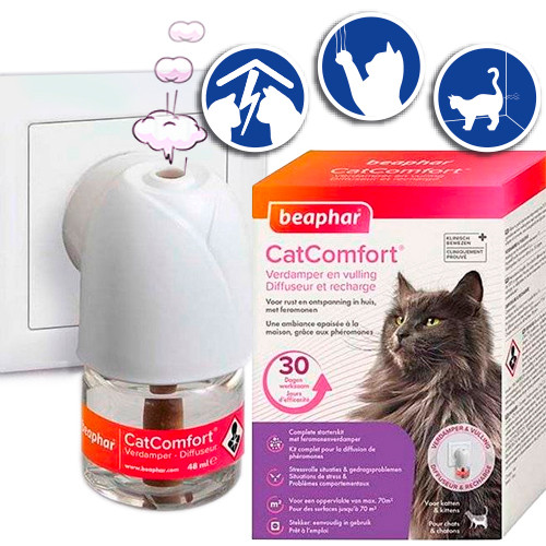 CatComfort - Diffuseur + Recharge Calmants Phéromones 30J pour Chat