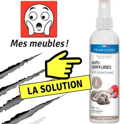 Comportement Chat - Spray anti-griffures pour chat et chaton 200 ml