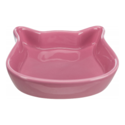 Gamelle visage Chat unie rose