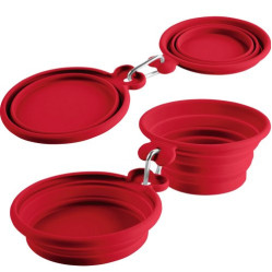 Gamelle pliable List rouge x 2 pour chien