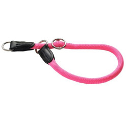 Collier corde rond Freestyle rose pour chien