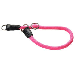 Collier corde rond Freestyle rose pour chien