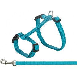 Harnais XL avec laisse pour grand chat Bleu 