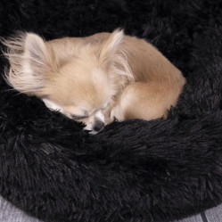 Coussin moelleux rond chien - chat - Krems noir