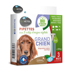 Pipettes anti puce BIO pour Grand Chien