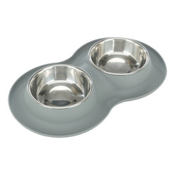 Double gamelle pour chien avec support anti-dérapant