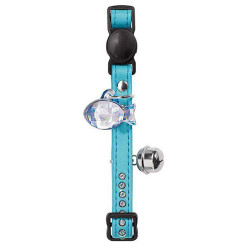 Collier personnalisé, strass, luxe pour chat similicuir Turquoise