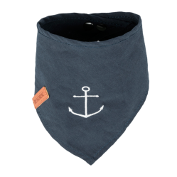 Bandana pour chien bleu marine motif ancre 