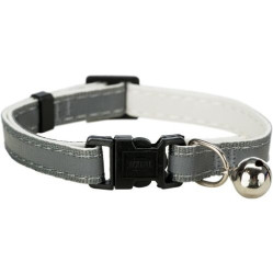 Collier anti étranglement réfléchissant GRIS pour chat