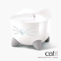 Fontaine à eau chat design, pompe silencieuse blanche 