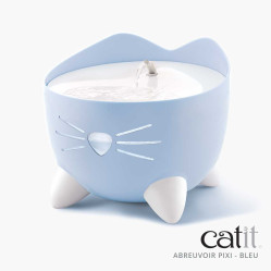 Fontaine à eau chat design, pompe silencieuse bleue