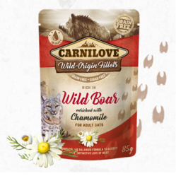 Sachet Fraîcheur pour chat sans céréales Sanglier Camomille