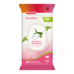 Lingettes hypoallergénique Aloé Vera pour chien et chat