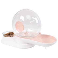 Fontaine a eau chat, sans fil, sans électricité, croquettes Snail ROSE