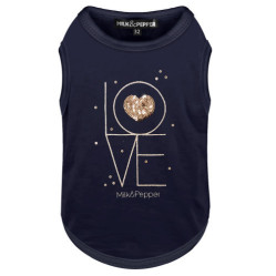 T-shirt pour chien HELOISE love bleu marine