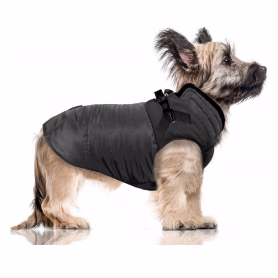 Manteau harnais intégré pour chien, doudoune CLIMBER GRIS
