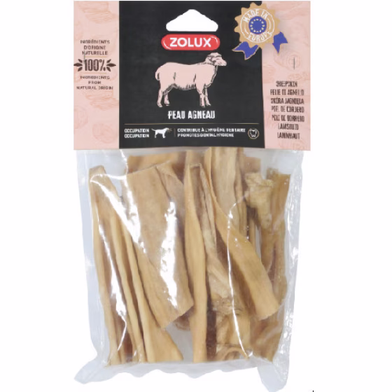 Friandise Peau d'agneau naturelle pour chien