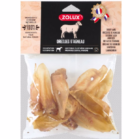 Oreille d'agneau pour chien : Naturelle