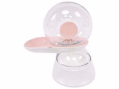 Fontaine a eau chat, sans fil, sans électricité, croquettes Snail ROSE