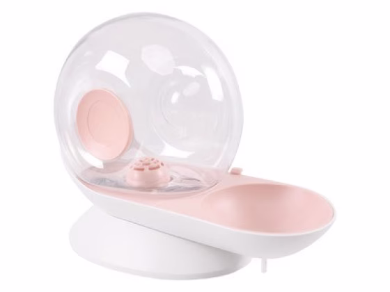 Fontaine à eau chat sans électricité, sans fil Snail ROSE