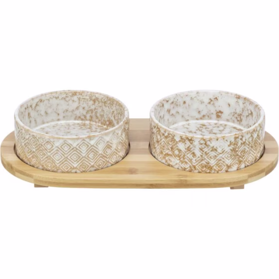 Gamelle double bois, céramique bambou Design