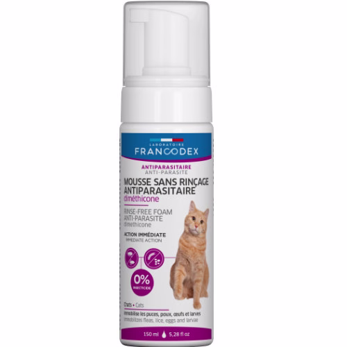 Mousse sans rinçage antiparasitaire chat