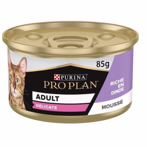Boite mousse délicate chat à la dinde 85g