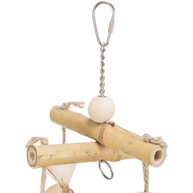 Jouet naturel en bambou pour oiseaux