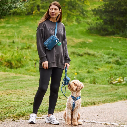 Laisse urban rope ronde en corde BLEU OCÉAN pour chien, solide