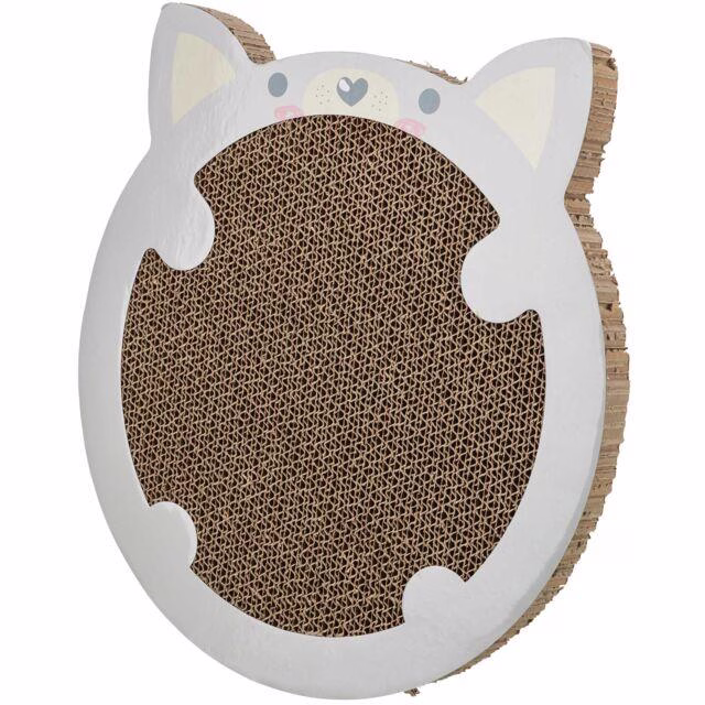 Griffoir chaton en carton tête de chat