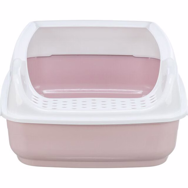 Bac à litière Delio avec rebords Mauve et Blanc