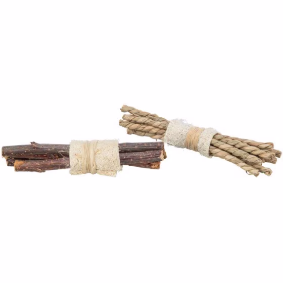 Jouet pour lapin nain naturel, algue et bois, luffa
