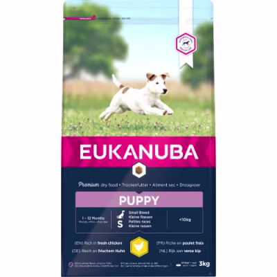 Croquettes puppy petit chien Eukanuba au poulet frais