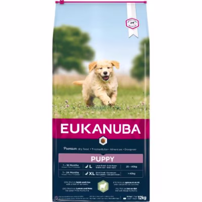 Croquettes Eukanuba puppy grand chien agneau riz