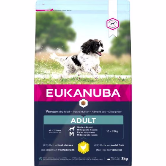 Croquettes Eukanuba adult chien moyen