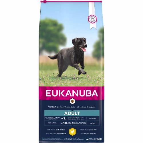 Croquettes Eukanuba adult grand chien au poulet frais