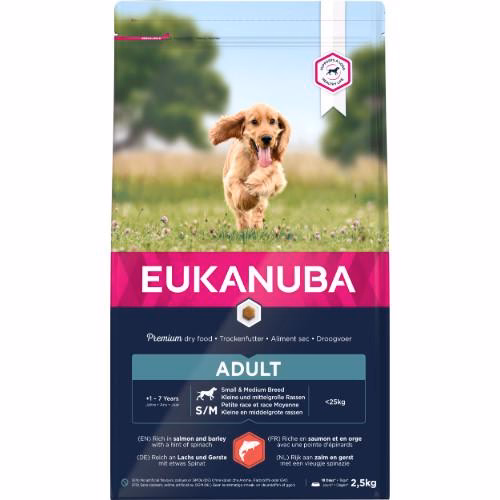 Croquettes Eukanuba adult petit et moyen chien saumon
