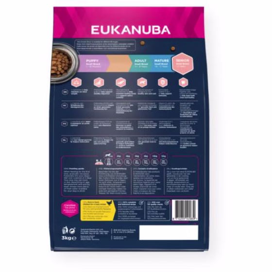Croquettes Eukanuba petit chien senior au poulet frais