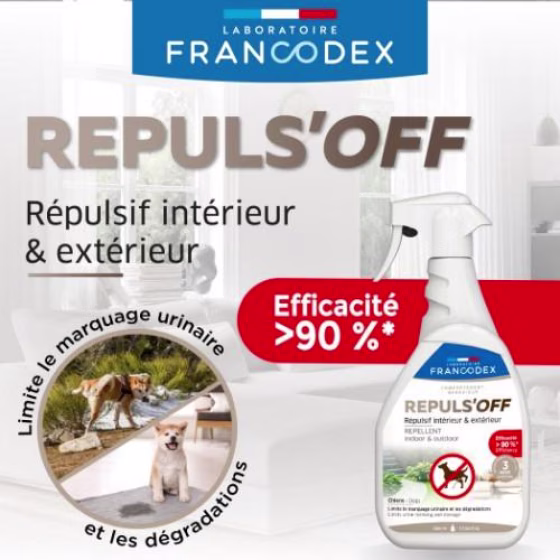 Spray Répulsif pour Chiens - Protection intérieure et extérieure