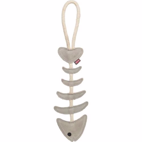 Jouet pour Chien en Cuir Véritable arête de Poisson sur Corde